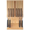 Bamboo Knife Block Drawer Organizer, 5 Knives Non Slip, Durable Drawer Knife Storage, Space-Saving & Sleek Wooden Holder Kitchen Knife Organizer - 4 of 4