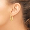 Black Bow Jewelry 3mm, 14k Yellow Gold Square Tube Round Hoop Earrings, 25mm (1 Inch) - 3 of 4