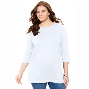 Woman Within Perfect Three-Quarter-Sleeve Scoopneck Tunic - 1 of 4