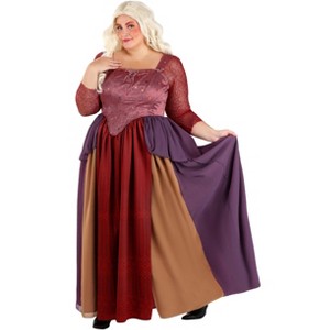 HalloweenCostumes.com Women's Plus Size Deluxe Disney Sarah Sanderson Costume | Salem Witchcraft Dress for Halloween Masquerade - 1 of 4