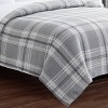 King Cozy Teddy Bed Blanket Gray Plaid - Cannon - image 4 of 4