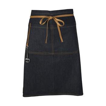 tagltd Lets Eat Apron Denim Apron With Leather Waist Ties And 2 Pockets Includes Bottle Opener
