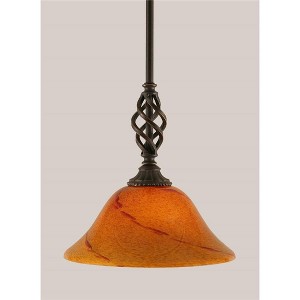 Toltec Lighting Elegante 1 - Light Pendant in  Dark Granite with 10" Sunset  Shade - 1 of 1