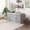 Whisen Classic Style Storage Bench with 4-Doors and Adjustable Shelves - 3 of 4