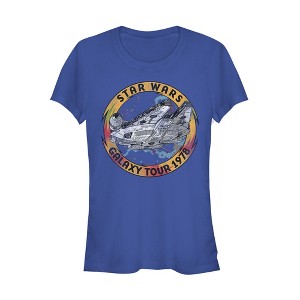 Juniors Womens Star Wars: The Rise of Skywalker Vintage Galaxy Tour T-Shirt - 1 of 3