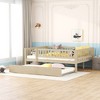 NicBex Twin/Full Size Daybed Wood Bed Frame with Trundle and Fence Guardrails for Bedroom,Living Room,Apartment - 2 of 4