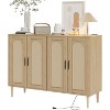 Garvee Sideboard Buffet Cabinet with 4 Rattan Doors ¨C Multifunctional Storage for Dining Room, Kitchen - 2 of 4