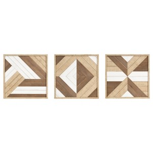 Kate & Laurel All Things Decor Ballez Wall Plaques: Tri-Tone, Nautical Decor, 14"x14" - 1 of 4