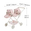 Olivia's Little World Polka Dot Princess Baby Doll Twin Bassinet Stroller, Pink - 2 of 4