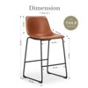 Space-Saving Industrial Dining Chairs: Low-Profile Metal Base + Contoured Faux Leather Seat, Ideal for Kitchen Islands - 3 of 3