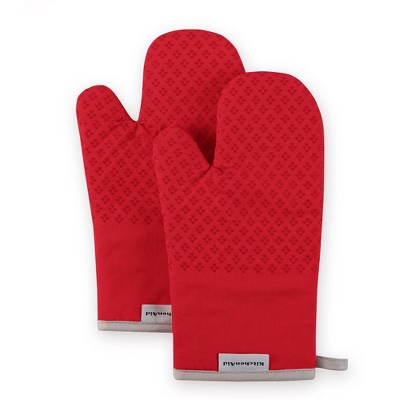 Kitchenaid 2pk Cotton Albany Mini Oven Mitts Black : Target