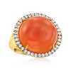 Ross-Simons Carnelian and 0.60 ct. t.w. White Topaz Ring in 18kt Gold Over Sterling - 4 of 4