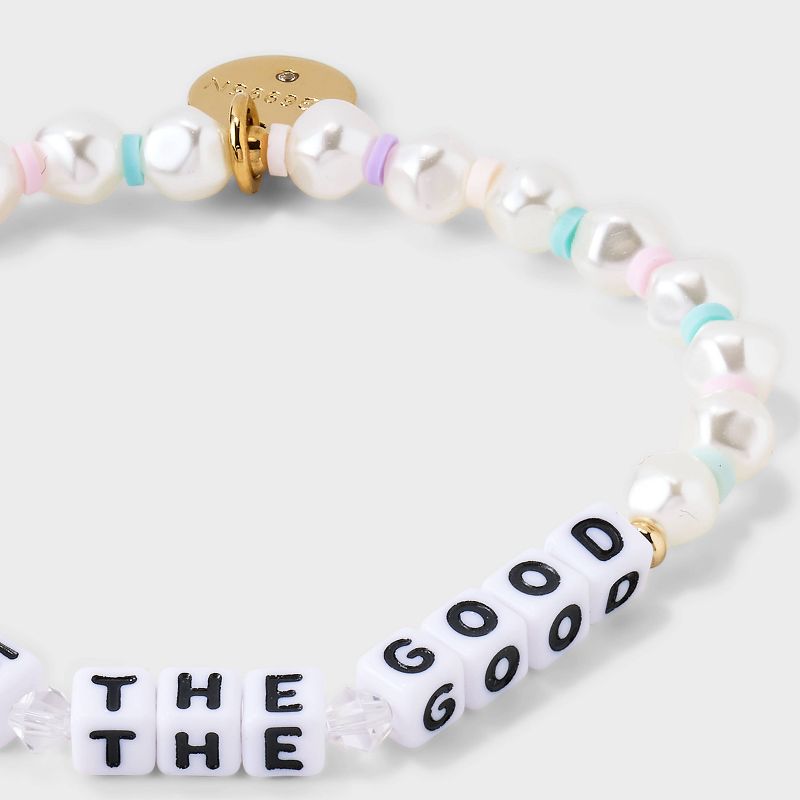 Little Words Project See The Good Beaded Bracelet - Ivory/Pink/Blue, 5 of 6