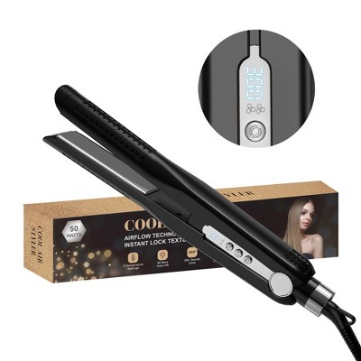 NICEBAY Airflow Styler, Titanium Hair Straightener & Curling Iron with Cooling Air Vents, 5 Temps, Dual Voltage & Auto Shutoff