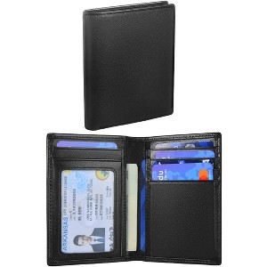 Generic Bifold Slim Men Wallet Genuine Leather Thin, Fit 7-9 Cards, Several Cash (Fold Once) - 1 of 4