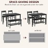 4-Piece Dining Set with Bench - Kitchen Table & Chairs for 4, Modern Metal Frame Dining Room Furniture Set ,black - 2 of 4