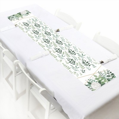 Big Dot of Happiness Boho Botanical - Petite Greenery Party Paper Table Runner - 12 x 60 inches