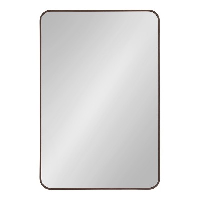 Zayda Sleek Walnut Brown Aluminum Rectangular Wall Mirror 24x36