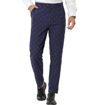 Lars Amadeus Men's Slim Fit Printed Business Dress Pants