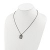 Chisel Stainless Steel Antiqued and Polished Jasper Dog Tag on a 20" Box Chain Necklace - 4 of 4