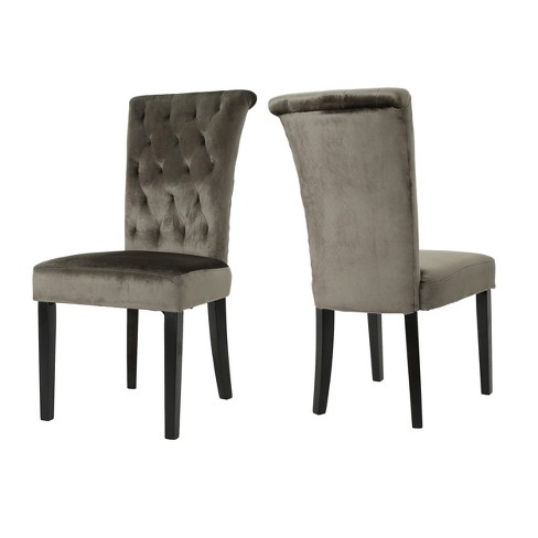 Venetian New Velvet Tufted Dining Chair Gray Set Of 2 - Christopher