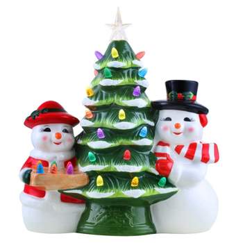 Snowman Figurine Christmas Home Decor Christmas Table Decorations, Snowman Decor Indoor and Outdoor, Size: 2.52 Large x 1.97 W x 4.25 H, Green