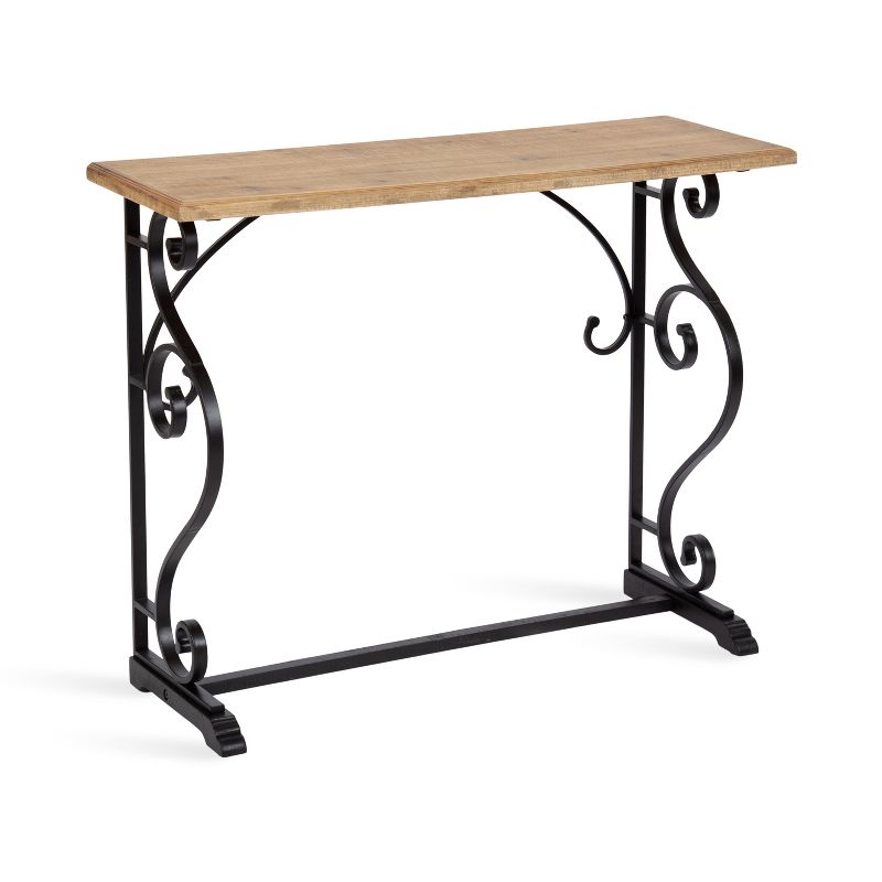 Kate and Laurel Wyldwood Rectangle Wood Console Table, 13x36x30, Black, 1 of 10
