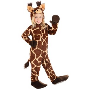 HalloweenCostumes.com Toddler Giraffe Jumpsuit Halloween Costume | Soft Safari Animal Outfit - 1 of 4