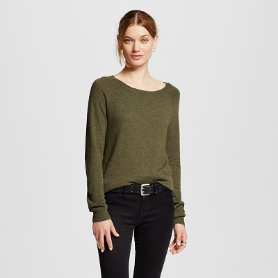 womens army green sweater