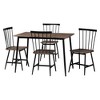 Baxton Studio Cardinal Industrial Dark Brown Wood and Metal 5-Piece Dining Set - 2 of 4