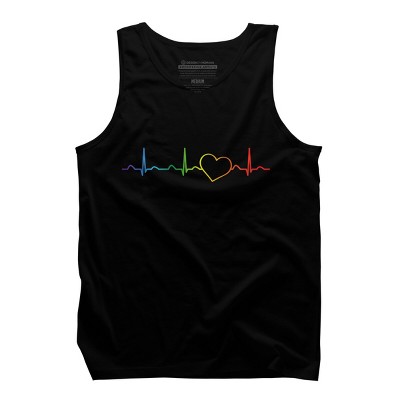 Adult Design By Humans Rainbow Pride Heartbeat By Luckyst Tank Top