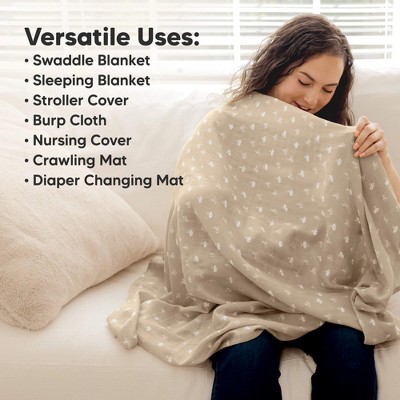 LumiSoft Muslin Swaddle Blankets, 4-Pack, Multicolor, Bamboo Viscose