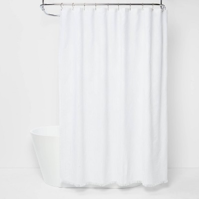 Diamond Clip Jacquard Shower Curtain White - Threshold™