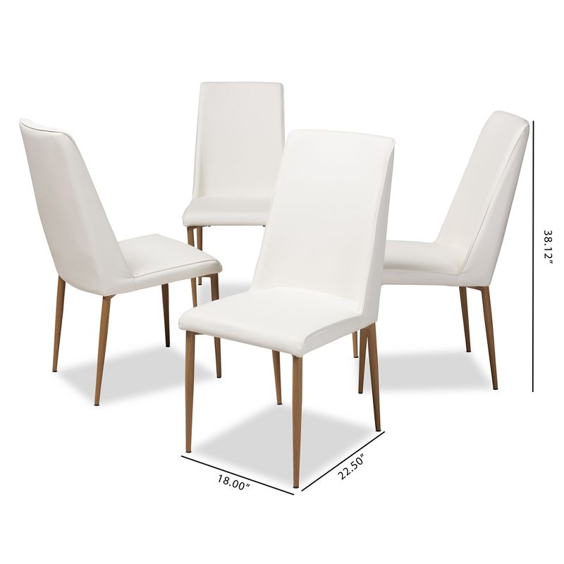 Set of 4 Chandelle Modern and Contemporary Faux Leather Upholstered Dining Chairs - Baxton Studio, 6 of 7