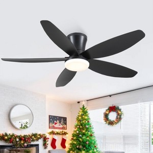 Kviflon 36 or 42 or 48 inch Low Profile Flush Mount Ceiling Fan with LED Light - 1 of 4