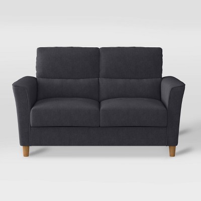 Georgia Upholstered Loveseat Dark Gray - CorLiving