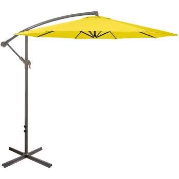 Northlight 10ft Offset Outdoor Patio Umbrella with Hand Crank, Yellow
