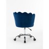 Velvet 360° Swivel Shell Chair With Metal Legs, Height Adjustable Computer Desk Chair for Living Room Office - 4 of 4