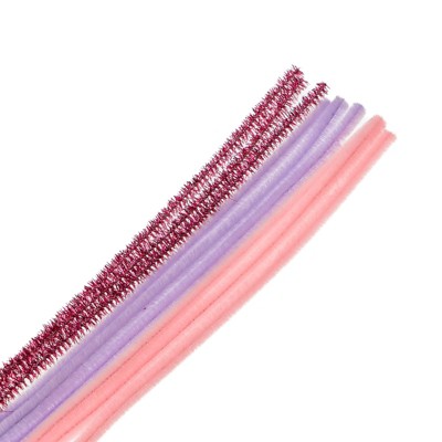 John Bead Fluffy Pipe Cleaners Chenille Stems for Art School Craft Supplies, 12in x 6mm Princess Mix 100 Pieces