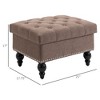 Ottoman with Storage for Living Room, 25" Storage Ottoman with Removable Lid, Button-Tufted Fabric Bench for Footrest and Seat with Wood Legs - 3 of 4