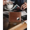 Mens Wallet With AirTag Holder, Bifold Leather RFID Blocking 2 ID Windows 12 Card Holders - 3 of 4