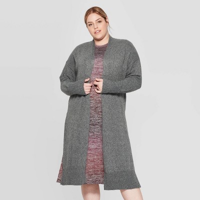 womens long gray cardigan