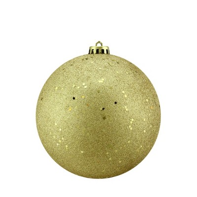 Northlight 6" Shatterproof Holographic Glitter Christmas Ball Ornament - Gold