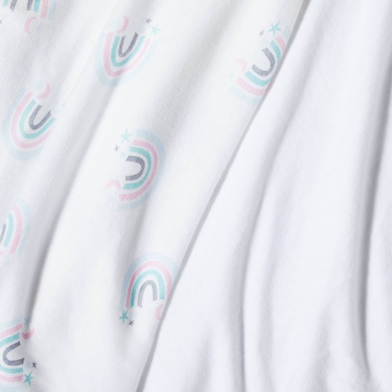 Fitted Jersey Crib Sheet Love To Dream - Rainbows/White - 2pk - Cloud Island&#8482;, 4 of 6