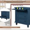 3-Drawer Pine Wood Nightstand with Pull-Out Tray, Modern Bedside Table for Bedroom or Living Room, 28''W Storage Chest-3irtyhousy - 3 of 4