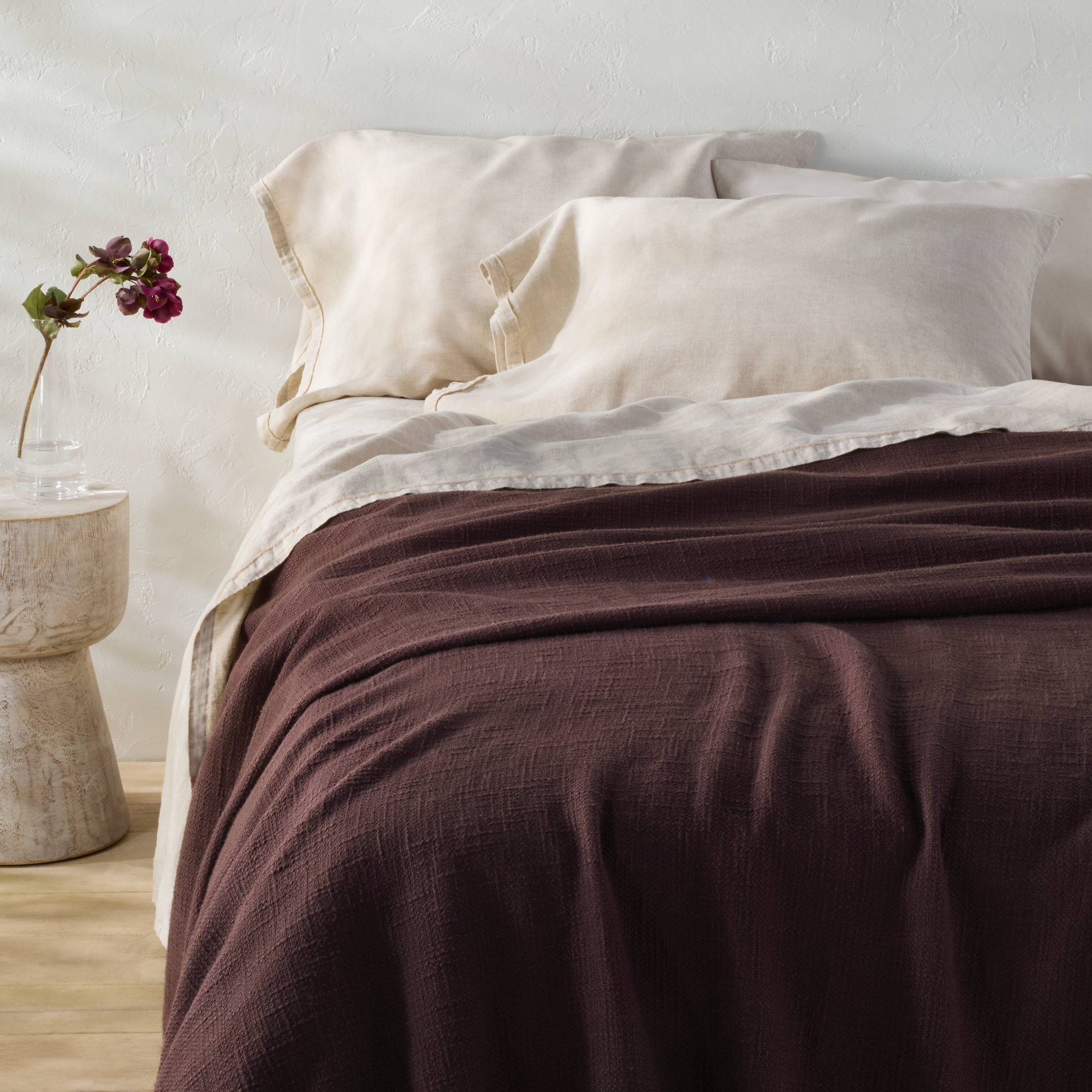 King Cotton Slub Blanket Fig Brown - Casaluna™