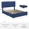 Bed Frame with 4 Storage Drawers and Headboard, Linen Upholstered Platform Bed Frame with Wooden Slats Support - 2 of 4