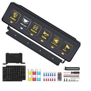 Itopfox 6 Gang Wireless Switch Panel with 4 Light Modes, Universal Toggle Switches for Offroad Vehicles, Boats, SUVs, ATVs, UTVs - Easy Installation - 1 of 4