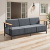 Belord Patio Couch with 10" Thick Seat Cushion, Metal Outdoor Sofa with Faux-Wood Armrest and Deep Seat, Luxury Comfort Pure Foam Cushion for Balcony - 4 of 4