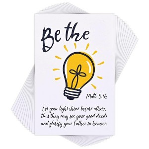 Dicksons IBB-216 Be The Light Yellow and White 3 x 2 Inch Paper Itty Bitty Place Keeper Bookmark Pack of 24 - 1 of 2